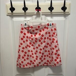 SHEIN Red and White A-Line Mini Skirt